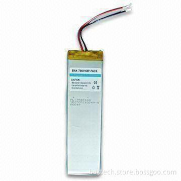 3.7V Li-polymer Rechargeable Battery Pack with 6,000mAh Capacity and Long Lasting Power
